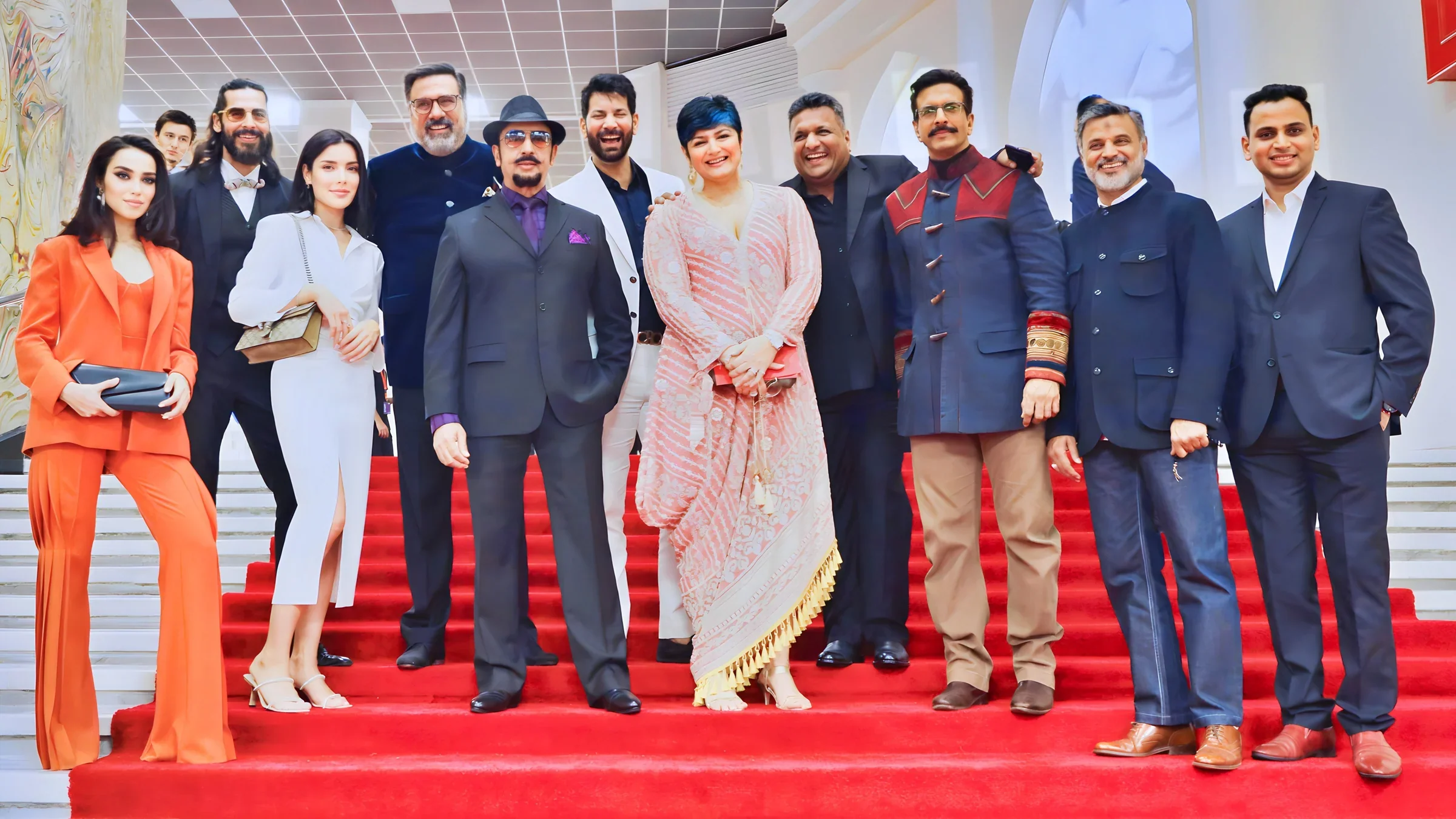 Lithvik Mukesh Sharma on a red-carpet arrival line.