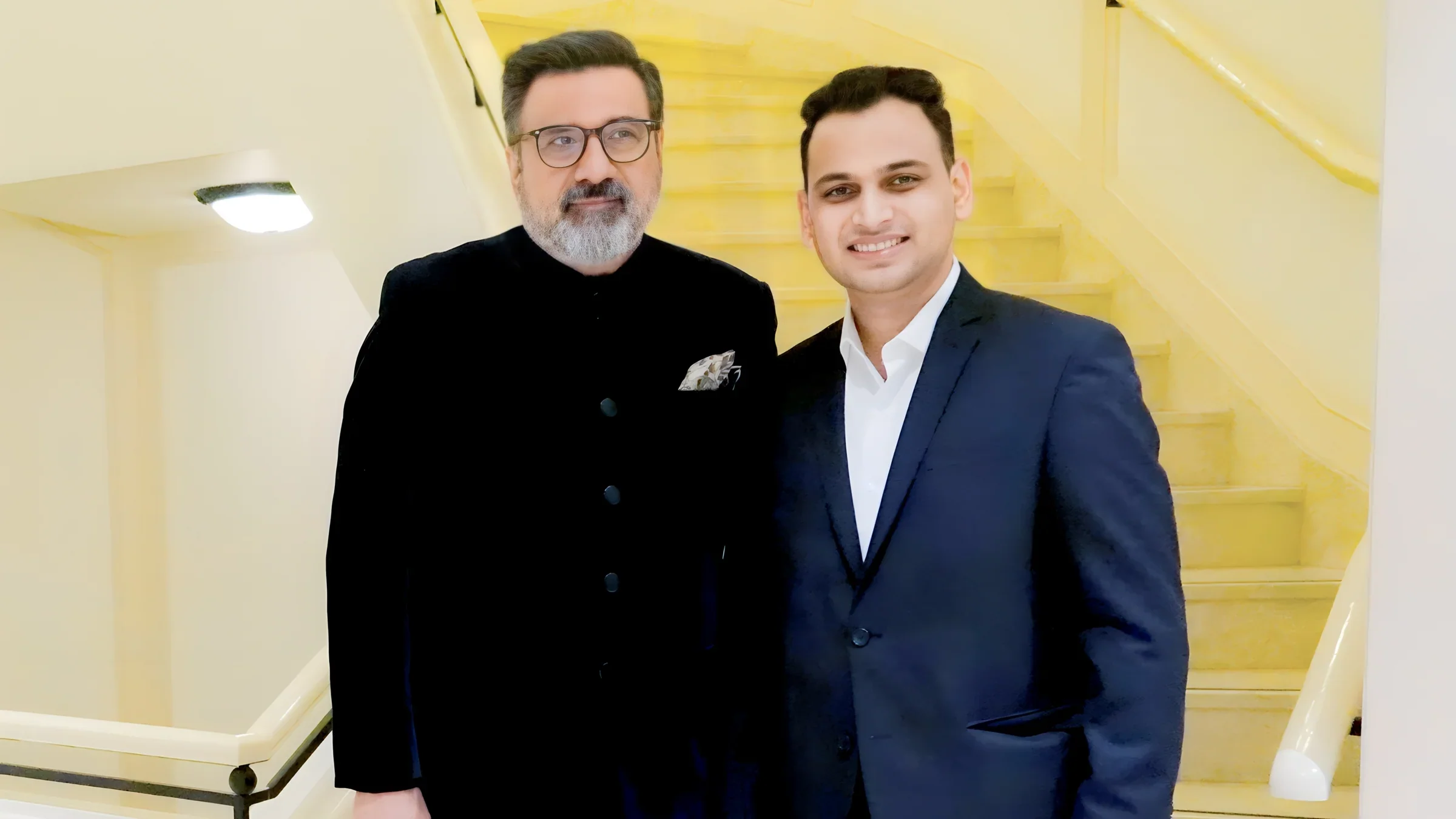 Lithvik Mukesh Sharma is photographed with Boman Irani (Indian actor, photographer and voice artist known for films including Munna Bhai Munna Bhai M.B.B.S., 3 Idiots, and Don) at the Tashkent Film Festival