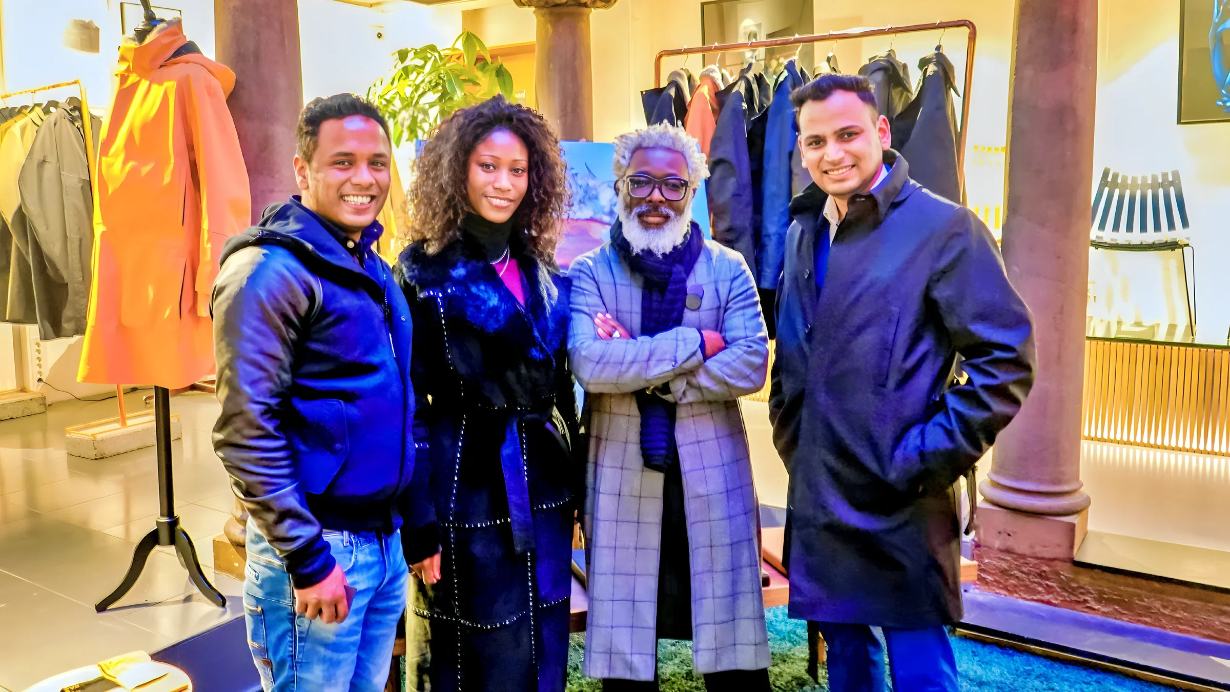 Lithvik Mukesh Sharma is photographed with Sachin Singh and Cinthia Loïs Ta Thomsen.