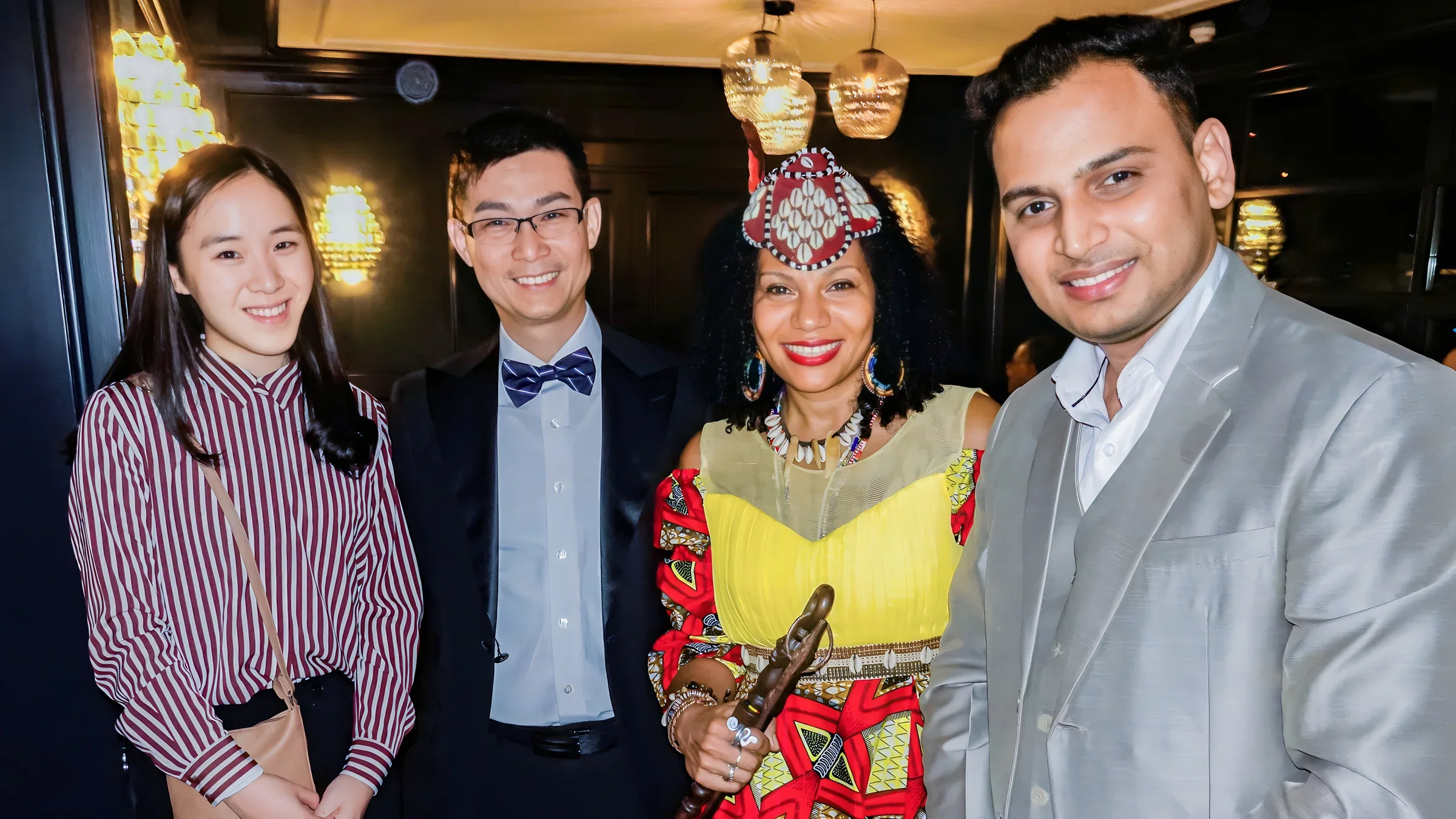 Lithvik Mukesh Sharma is photographed with Queen Diambi at the Nobel Peace Prize in Oslo, Norway.
