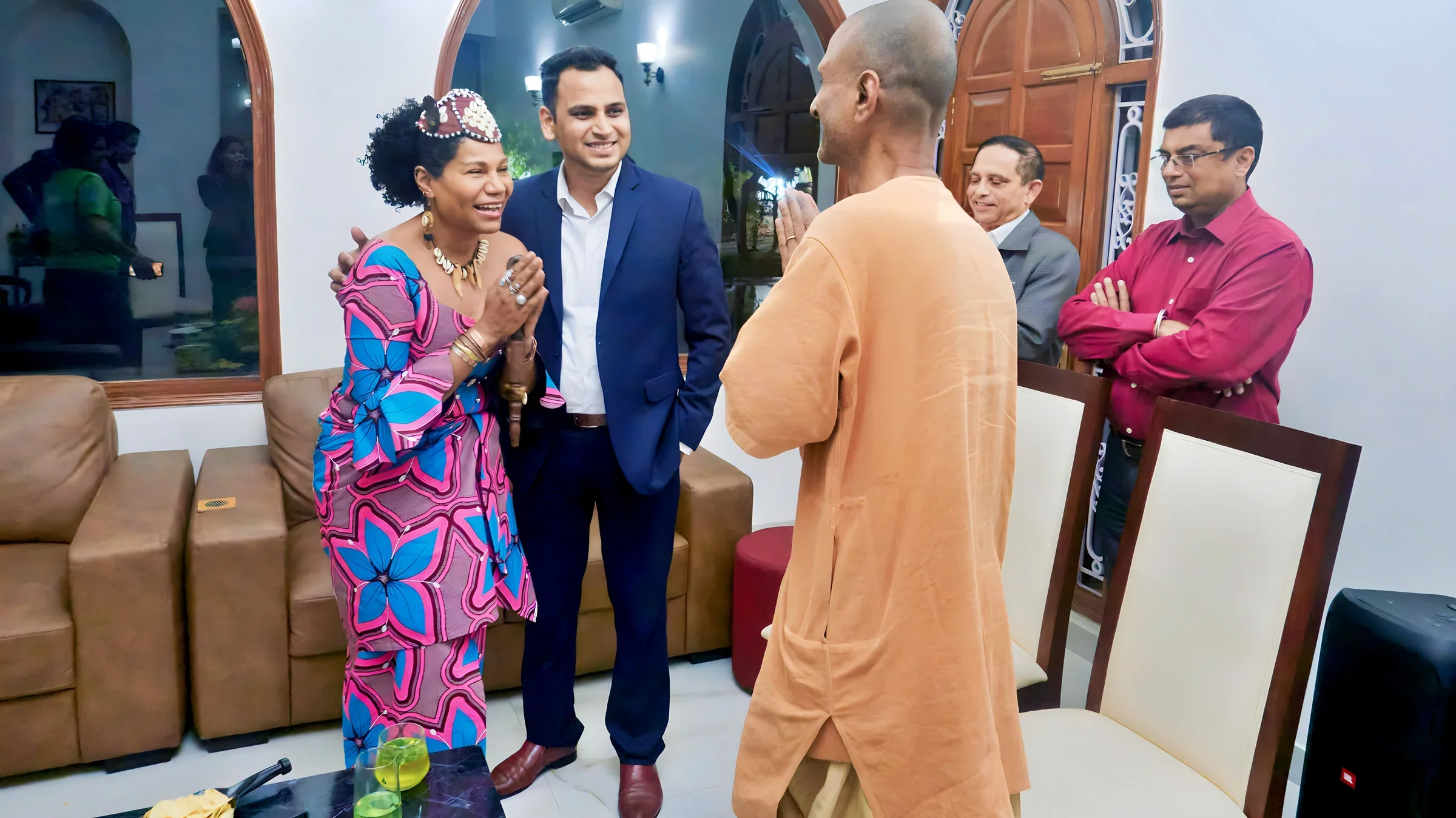 Lithvik Mukesh Sharma is photographed with Queen Diambi at his farm house.