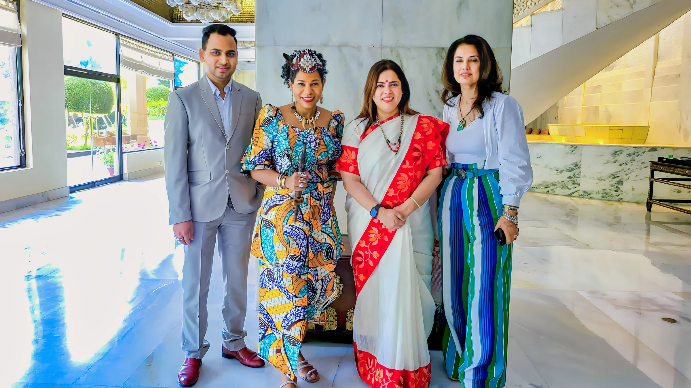 Lithvik Mukesh Sharma hosts Queen Diambi, Meenakshi Lekhi, and Ritu Beri at the Taj.