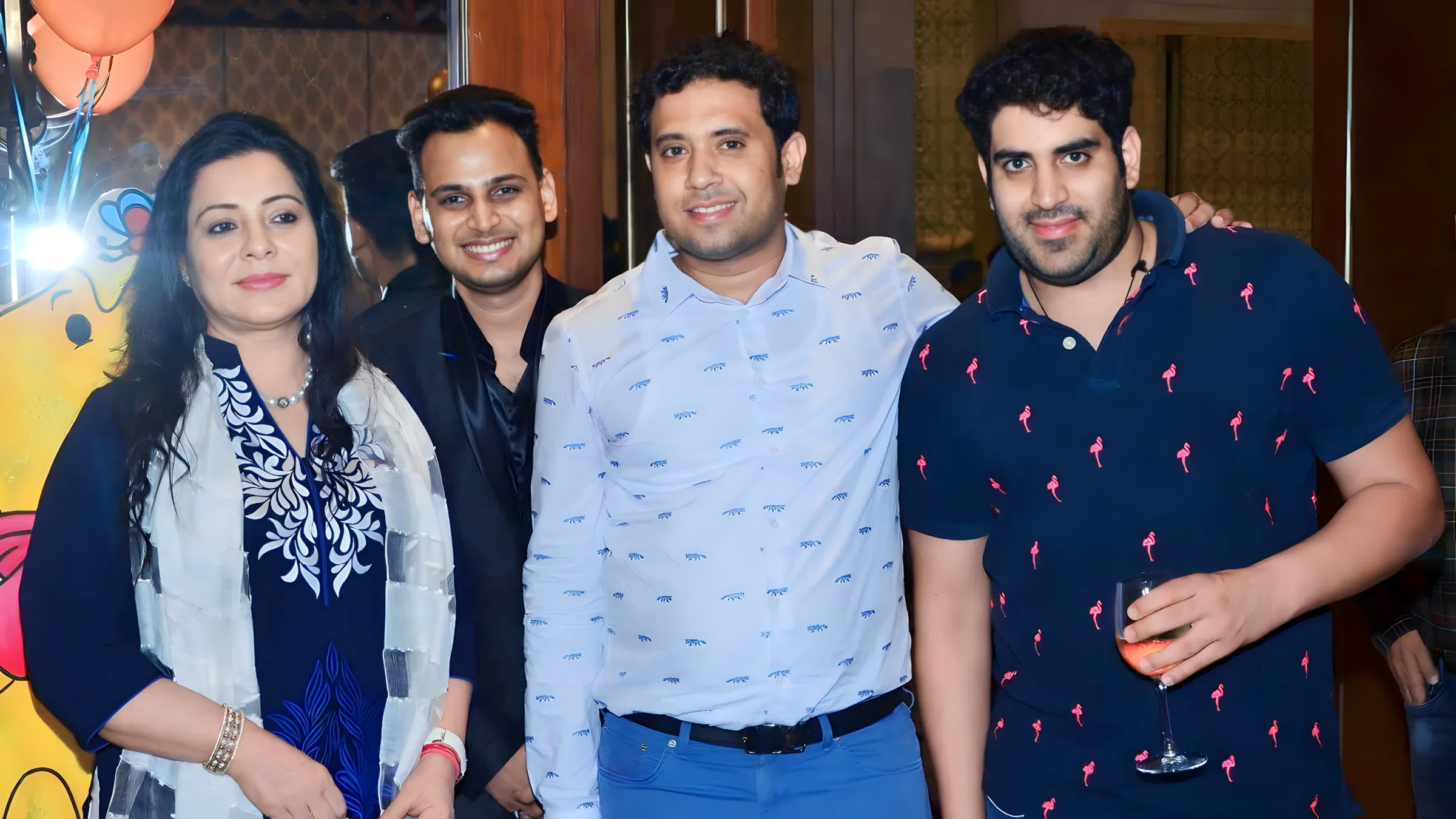 Lithvik Mukesh Sharma is photographed with Zorawar Singh (Yuvraj Singh's brother), Sarthak Nayak (Supreme Court Lawyer, Retainer Counsel to Represent ED), and Shabnam Singh (Yuvraj Singh's mother)